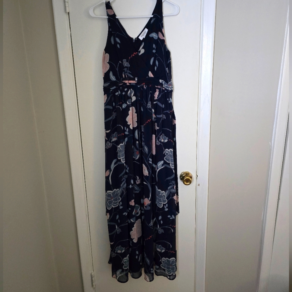 Floral Maternity Dress in Navy and Pink